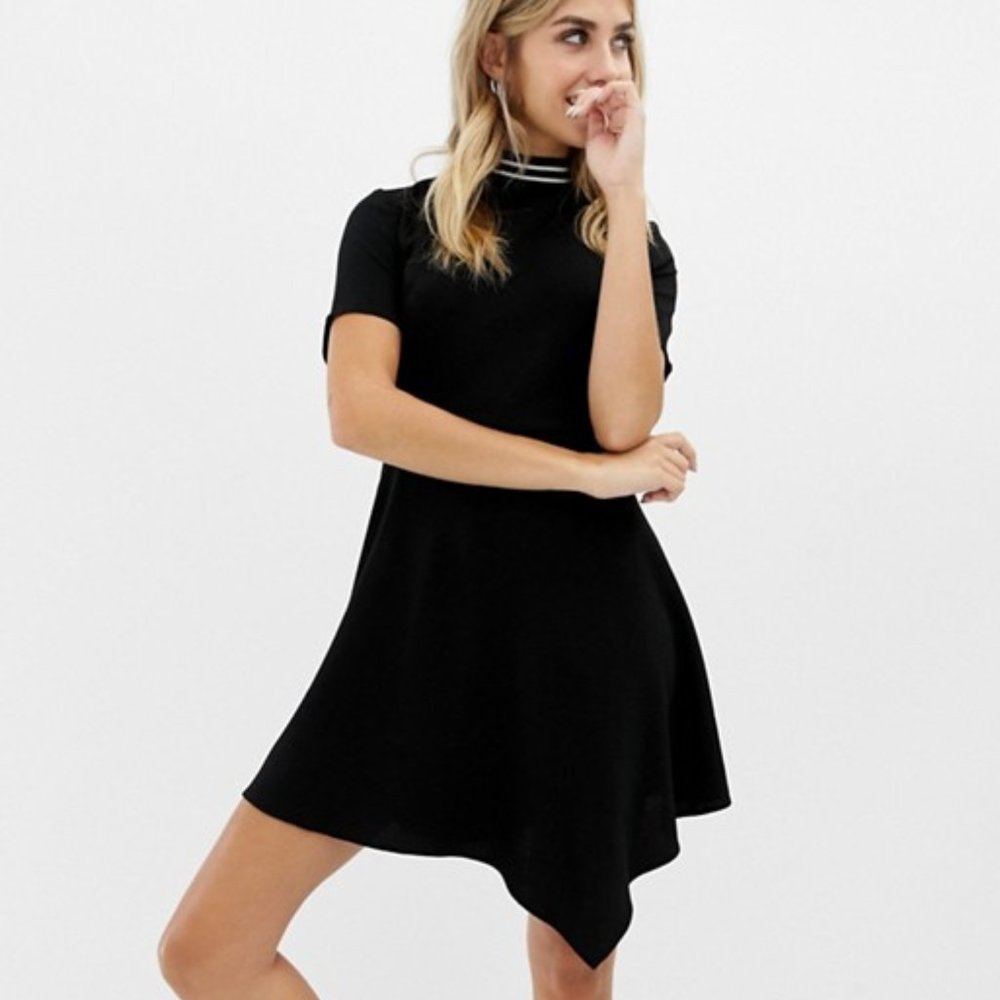 COLLUSION high neck skater dress with open back